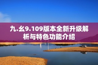 九.幺9.109版本全新升级解析与特色功能介绍