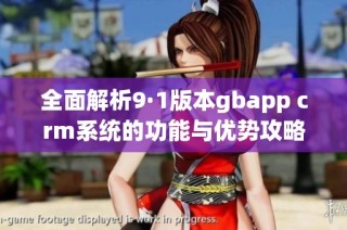 全面解析9·1版本gbapp crm系统的功能与优势攻略