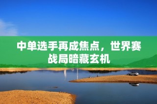 中单选手再成焦点，世界赛战局暗藏玄机
