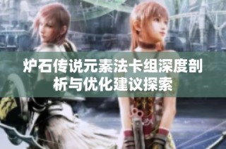 炉石传说元素法卡组深度剖析与优化建议探索