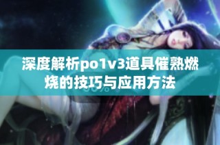 深度解析po1v3道具催熟燃烧的技巧与应用方法