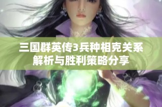 三国群英传3兵种相克关系解析与胜利策略分享
