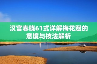 汉宫春晓61式详解梅花赋的意境与技法解析