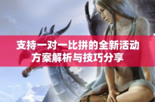 支持一对一比拼的全新活动方案解析与技巧分享