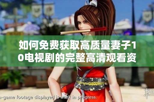 如何免费获取高质量妻子10电视剧的完整高清观看资源