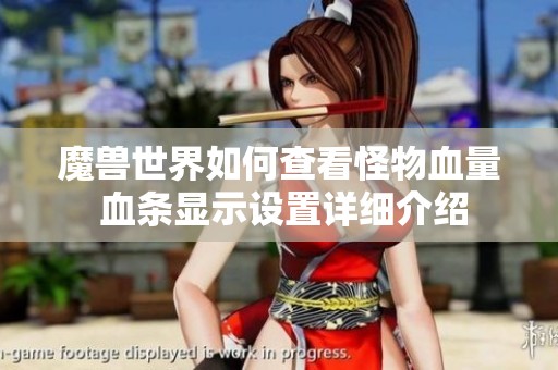魔兽世界如何查看怪物血量 血条显示设置详细介绍