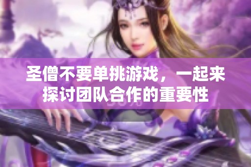圣僧不要单挑游戏，一起来探讨团队合作的重要性