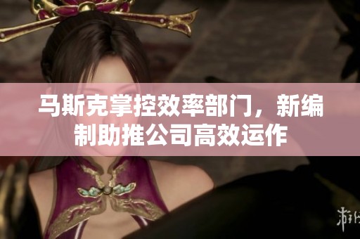 马斯克掌控效率部门，新编制助推公司高效运作