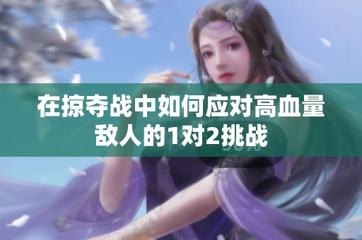 在掠夺战中如何应对高血量敌人的1对2挑战