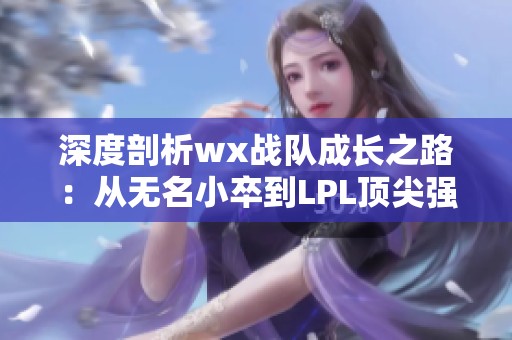 深度剖析wx战队成长之路：从无名小卒到LPL顶尖强者