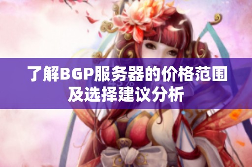 了解BGP服务器的价格范围及选择建议分析