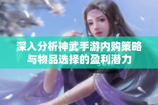 深入分析神武手游内购策略与物品选择的盈利潜力