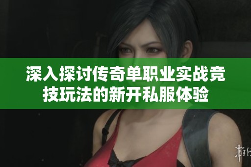 深入探讨传奇单职业实战竞技玩法的新开私服体验