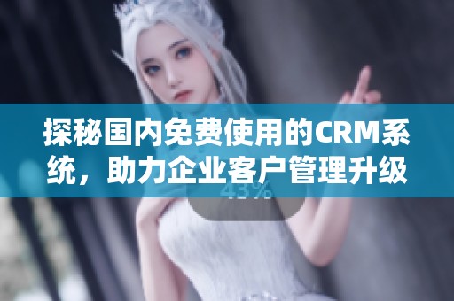 探秘国内免费使用的CRM系统，助力企业客户管理升级