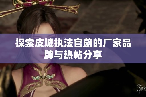 探索皮城执法官蔚的厂家品牌与热帖分享
