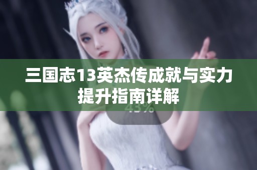 三国志13英杰传成就与实力提升指南详解