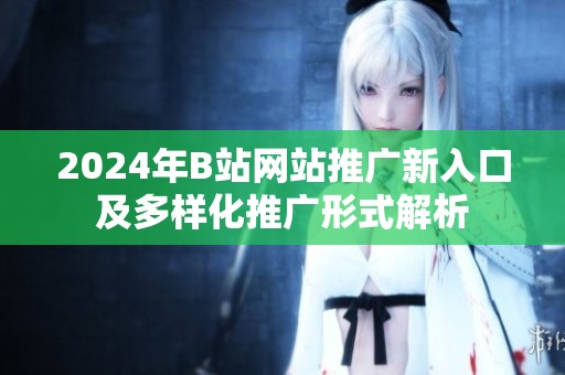 2024年B站网站推广新入口及多样化推广形式解析