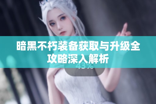 暗黑不朽装备获取与升级全攻略深入解析