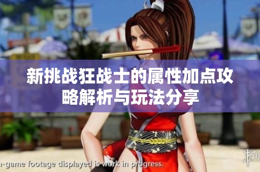 新挑战狂战士的属性加点攻略解析与玩法分享