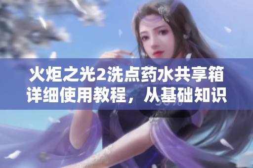 火炬之光2洗点药水共享箱详细使用教程，从基础知识到实战技巧全覆盖