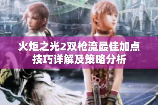 火炬之光2双枪流最佳加点技巧详解及策略分析