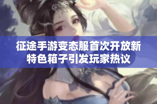 征途手游变态服首次开放新特色箱子引发玩家热议