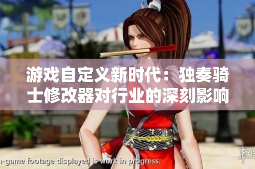 游戏自定义新时代：独奏骑士修改器对行业的深刻影响分析