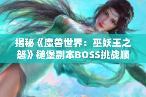 揭秘《魔兽世界：巫妖王之怒》槌堡副本BOSS挑战顺序解析技巧
