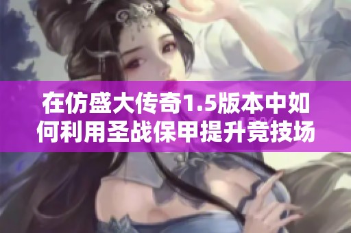 在仿盛大传奇1.5版本中如何利用圣战保甲提升竞技场获胜几率的方法解析
