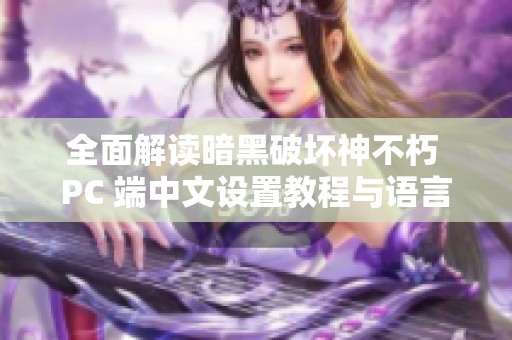 全面解读暗黑破坏神不朽 PC 端中文设置教程与语言选项详解