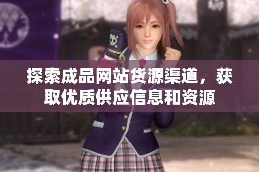 探索成品网站货源渠道，获取优质供应信息和资源