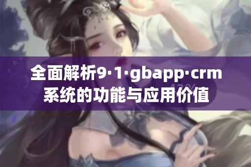 全面解析9·1·gbapp·crm系统的功能与应用价值