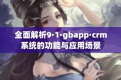 全面解析9·1·gbapp·crm系统的功能与应用场景