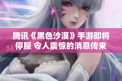 腾讯《黑色沙漠》手游即将停服 令人震惊的消息传来 国服PC版本刚刚公测