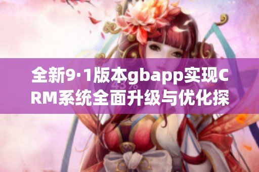 全新9·1版本gbapp实现CRM系统全面升级与优化探索