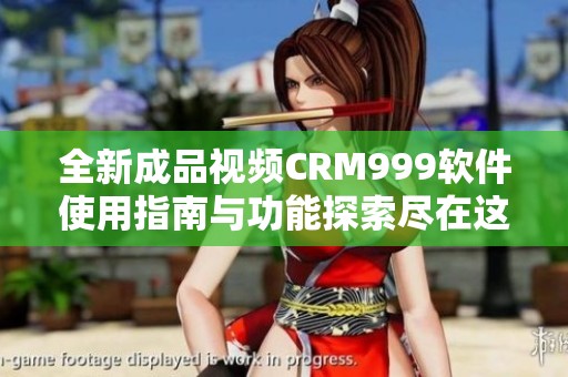 全新成品视频CRM999软件使用指南与功能探索尽在这里