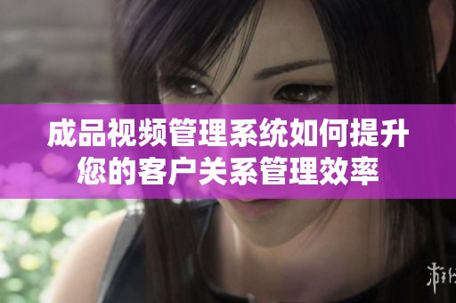 成品视频管理系统如何提升您的客户关系管理效率