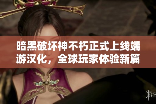 暗黑破坏神不朽正式上线端游汉化，全球玩家体验新篇章