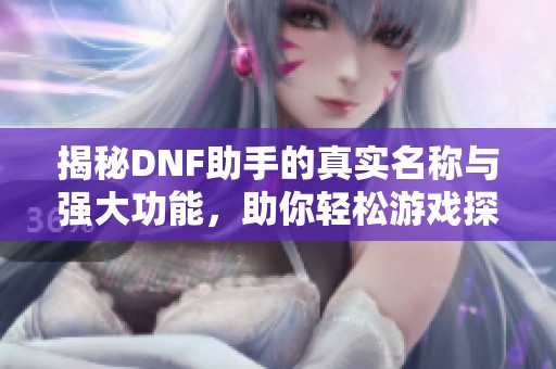 揭秘DNF助手的真实名称与强大功能，助你轻松游戏探险