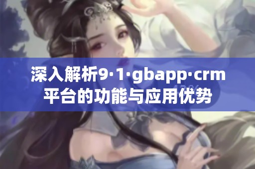深入解析9·1·gbapp·crm平台的功能与应用优势