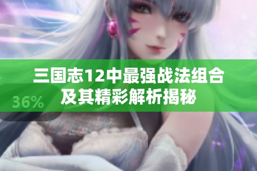 三国志12中最强战法组合及其精彩解析揭秘
