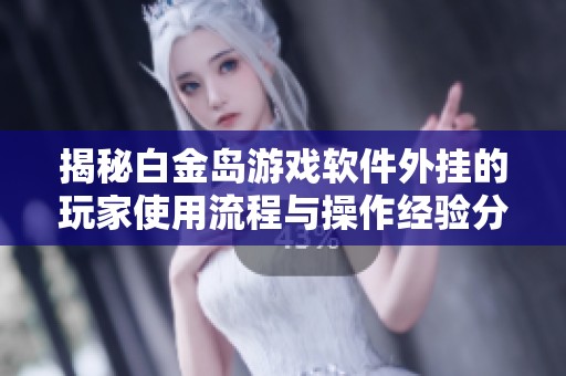 揭秘白金岛游戏软件外挂的玩家使用流程与操作经验分享