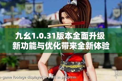 九幺1.0.31版本全面升级 新功能与优化带来全新体验