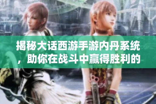揭秘大话西游手游内丹系统，助你在战斗中赢得胜利的秘密武器