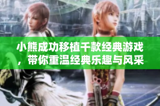 小熊成功移植千款经典游戏，带你重温经典乐趣与风采
