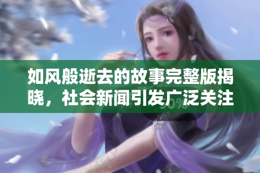 如风般逝去的故事完整版揭晓，社会新闻引发广泛关注与讨论