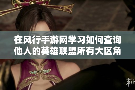 在风行手游网学习如何查询他人的英雄联盟所有大区角色信息