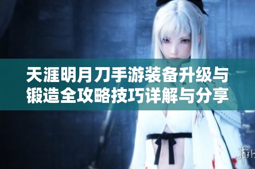 天涯明月刀手游装备升级与锻造全攻略技巧详解与分享