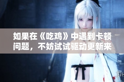 如果在《吃鸡》中遇到卡顿问题，不妨试试驱动更新来解决游戏流畅度