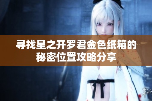 寻找星之开罗君金色纸箱的秘密位置攻略分享